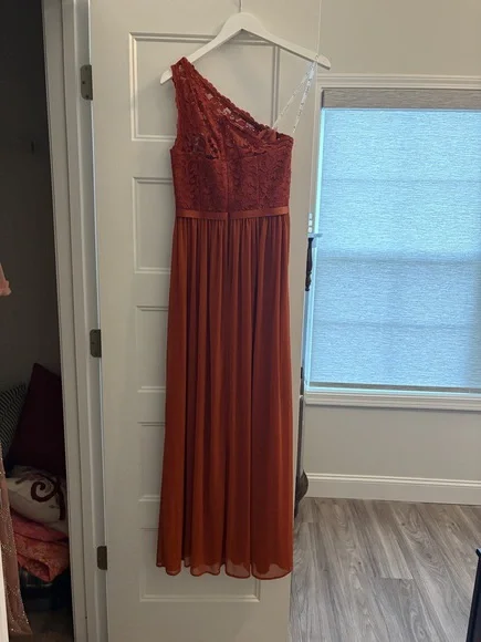 David's Bridal Sienna Lace Bodice Long Gown Size 2 - Picture 2 of 3